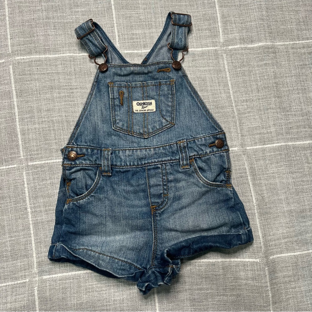 Osh Kosh Bgosh Denim Overalls Shorts Shortalls 18 Months‎